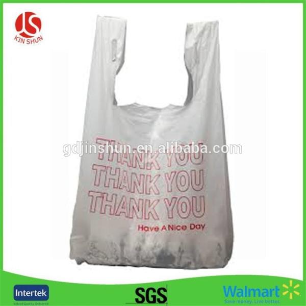 Size White "Thank You" reusable plasticT-Shirt Bags