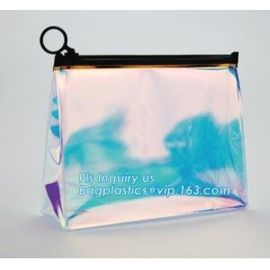 Standup Cosmetic PVC Bag With Slider, swimwear PVC vinyl Bag with slider zipper, Bag With Zipper /Cosmetic Zipper Bag Wh