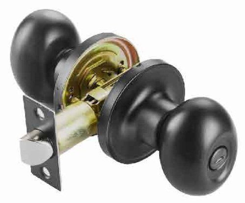 Adjustable Backset Knob Door Lock C4 Keyway Changeable Square Corner Faceplate 1