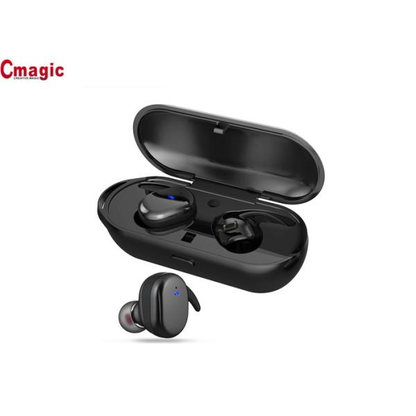 Black Binaural Mobile Phone Bluetooth Earpiece , Wireless Bluetooth Headset HD