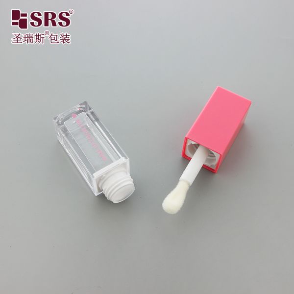 SLS009-6.5ML Square Shape Cute Mini Plastic Makeup Lip Gloss Gel Bottle Applicator Injection Custom Color
