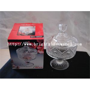 Quality glass candy jar with lid, glass container for wholesale for sale