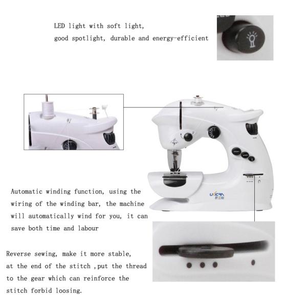 Lock Stitch Multi-function Mini Domestic T-shirt Sewing Machine UFR-403 with Retail