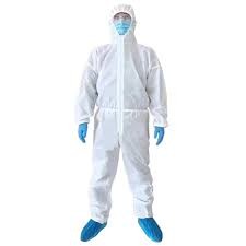 Hospital Breathable Chemical Disposable Protection Suit With Elastic Cuffs