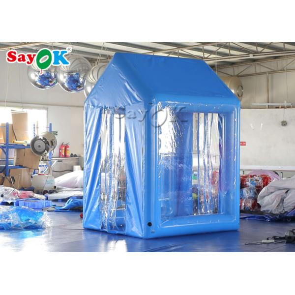 2x2x3M Blue PVC Inflatable Medical Tent Human Atomization Disinfection Door Channel