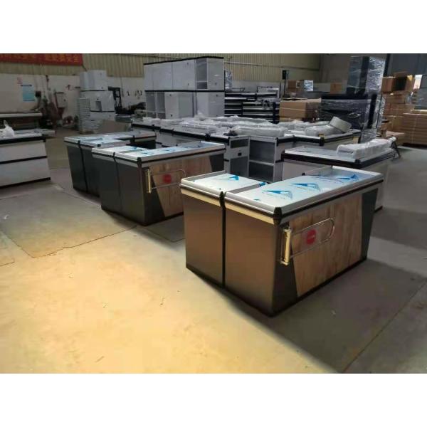 Gondola Supermarket Checkout Counter Stainless Steel Material Powder coating Surface