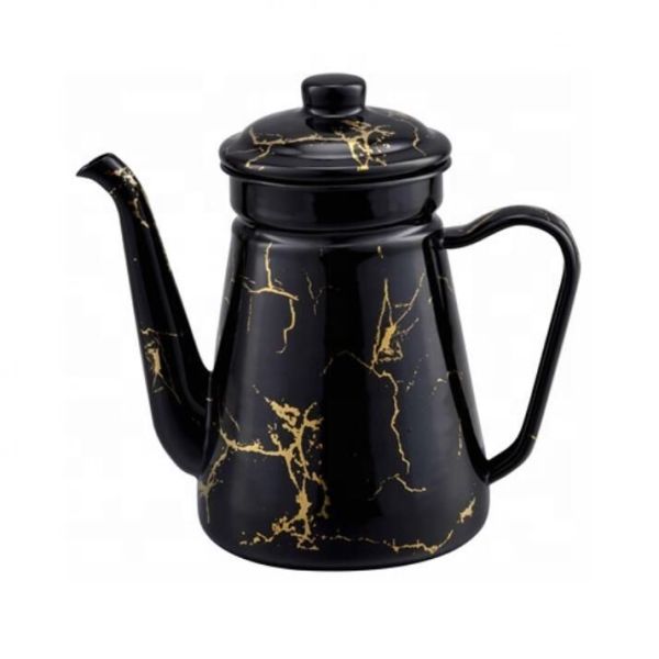 High Temp Logo Printing Enamel Tea Kettle Teapot Multi Capacity Design Kitchen Drinkware