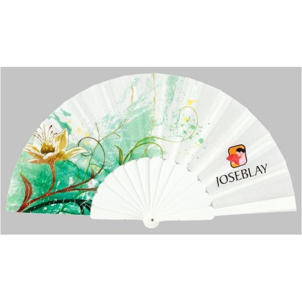 Custom Folding Hand Fans with plastic ribs and full color printed fabric , size