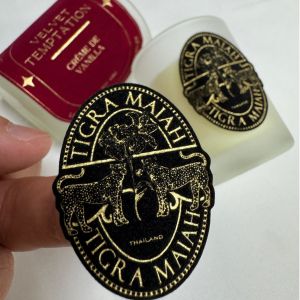 Custom Logo Special Texture Embossed Stickers Various Shapes Luxury Perfume