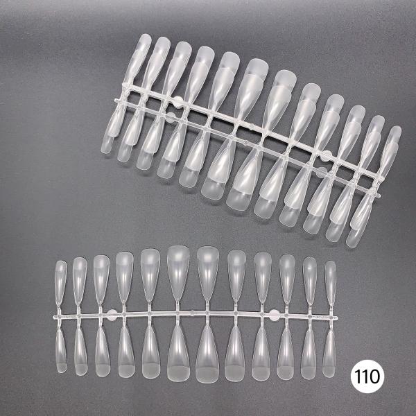 120PCS Long Coffin Square Clear Gel Half Full Cover Nail Tips Acrylic Half Matte Soft Gel Nail Tips for Extension