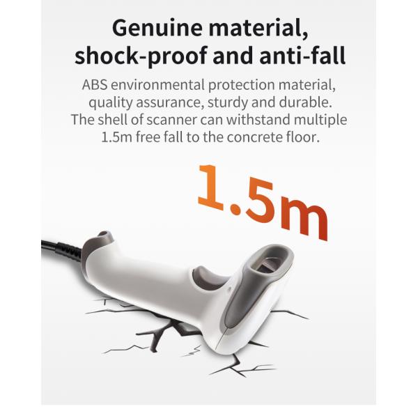 Cheap Price USB CCD Barcode Scanner Wired 1D Barcode Scanner for Sale