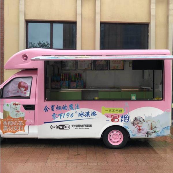 Outdoor Fast Food Carts Crepe Food Truck with Snack Mobile Kitchen Cooking Equipments