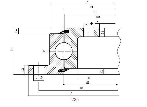 230.20.0644 light type no gear slewing bearing for packing machine
