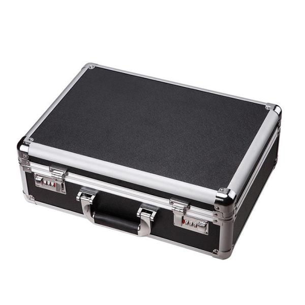 Buy Black Aluminum Case Flight Case Tool Box Metal Hard Briefcase with Dual Locks at wholesale prices