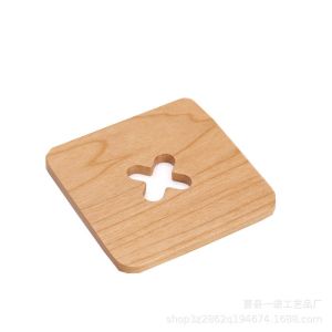 China Khaki Beech Wooden Cooking Utensils Custom Insulation Square Wooden Placemats on sale