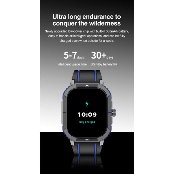 HK56 2.06Inch Rugged Smartwatch 42mm Amoled Retina Screen