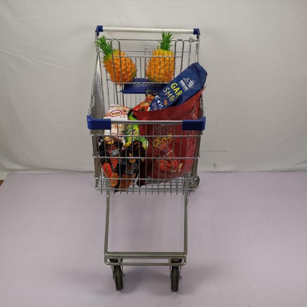 Multipurpose Q195 Steel Shopping Cart 125L Supermarket Metal Wire Trolley
