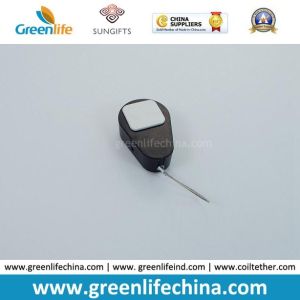 Plastic Retracting Security Cable Coiled Dislay Holder White Tear Drop