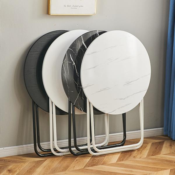 Outdoor Camping Bistro Cafe Balcony Garden Patio Metal Wooden Round Portable Folding Table for Party