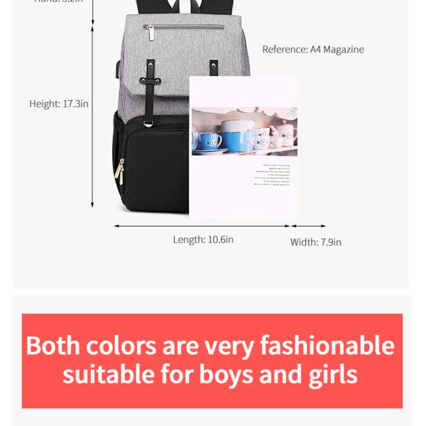 ISO9001 Fashion Mummy Maternity Nappy Diaper Bag Backpack With USB