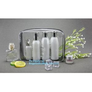 China Fashion Packing Cosmetic Bag EVA Pouch, OEM promotional transparent plastic Heat Seal sewing zipper clear pvc cosmetic b on sale