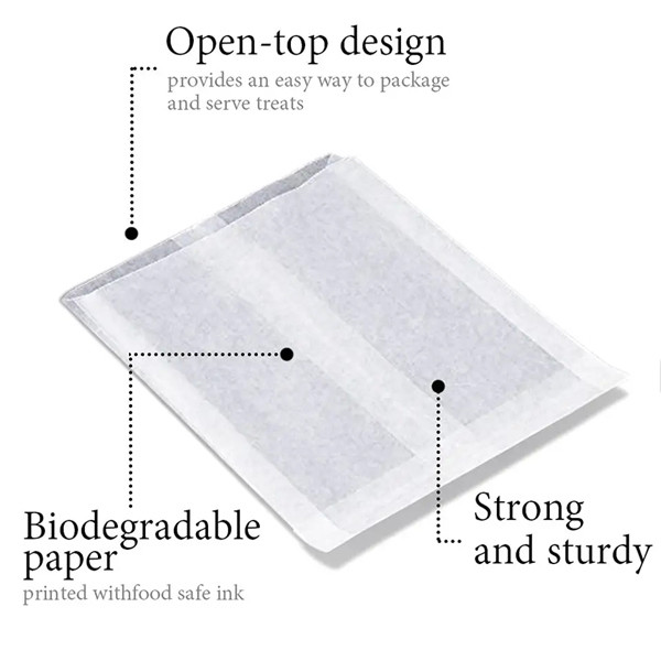 Food Grade Biodegradable Glassine Paper Bag Self Adhesive Seal