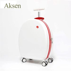 Cute Round Spinner Wheels Student Travel Luggage Unisex Combination Lock