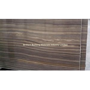 Brown Wooden Veins Marble Semi-Slab(Vein Cut)