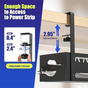 Metal Cable Management Box for Under Desk Cable Management 1mm Thickness Powder