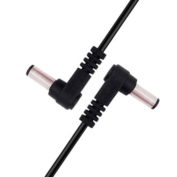 90 Degree Angle Male to Male 5.5x2.1mm DC Power Extension Cable