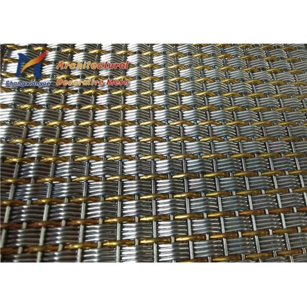 Antique Brass Opaque Wire Facade Mesh Electrolytic Polishing 6.7mm