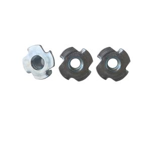 ZP YZ Black / Gray Phosphated Plated Steel T Nuts With 4 Prongs