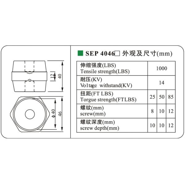 Hot sell SEP6060 electrical application hexagonal insulator