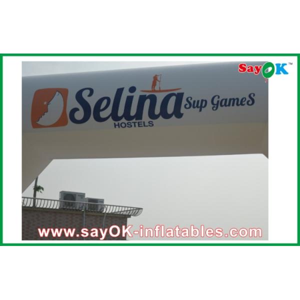 Entrance Gate Arch Designs White Advertising 0.45mm PVC Inflatable Arch , Inflatable Star Finish Line Outdoor