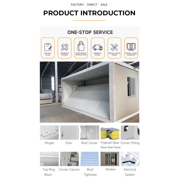 House Aluminum Window Prefab Modular Z Folding Container Homes with Optional Size and Easy Install Design
