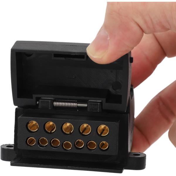 12V Car Trailer Adaptor Plug 12 Pin Female Flat Caravan With ABS And Brass Material