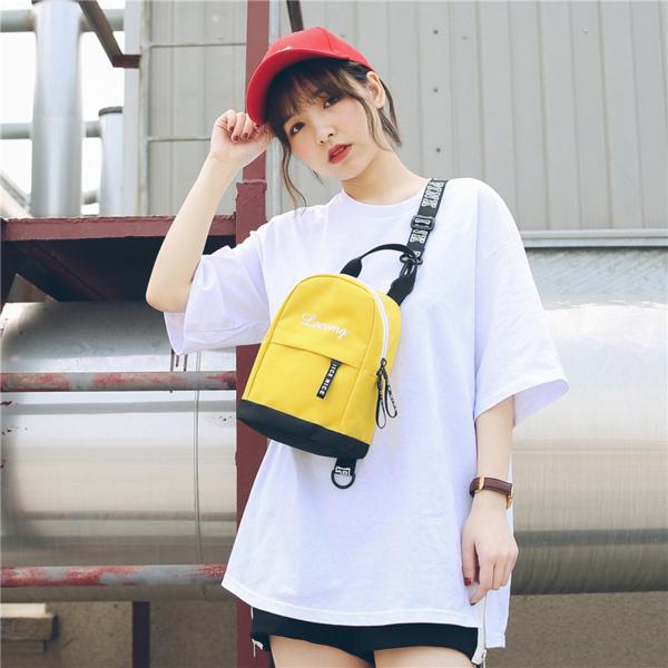 New personality fashion Hong Kong wind mobile phone bag single-shoulder slanting straddle small backpack female backpack