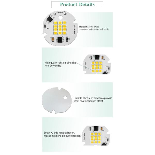 5W SMD LED Chip Encapsulation Series Brighter Safe And Reliable