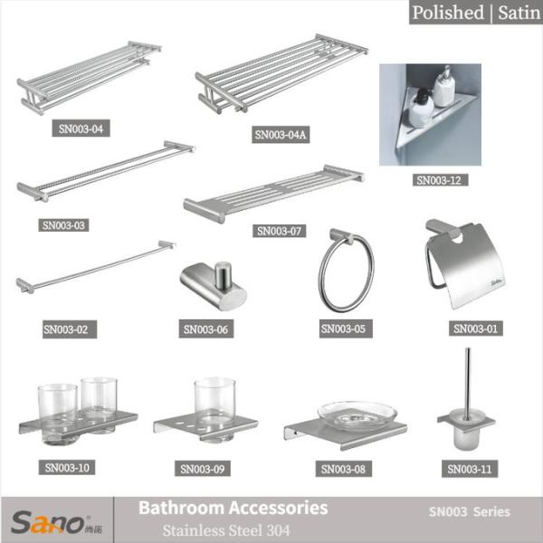 Rustproof Modern Stainless Steel Bathroom Fittings Wall Mounted ODM