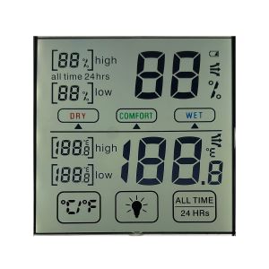 Quality HTN Segment Code LCD White Blacklight Indoor Hygrograph Customizable Display for sale