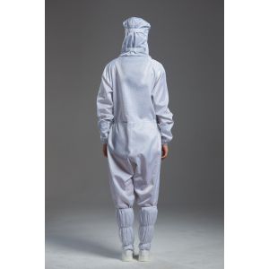 Class1000 Hooded Anti Static Overalls For Optical Production Workshop