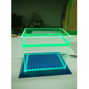 Quality customized LED acrylic display box with blue base for sale