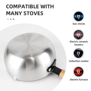 Nonstick Japanese Sauce Pan Single Handle Stainless Steel Sauce Pan