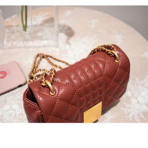 High-Quality Leather Small Fragrant Rhombus Female Crossbody Bag