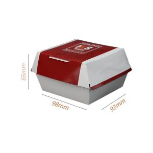 Fashionable Foldable White Cardboard Disposable Food Burger Box with Customized