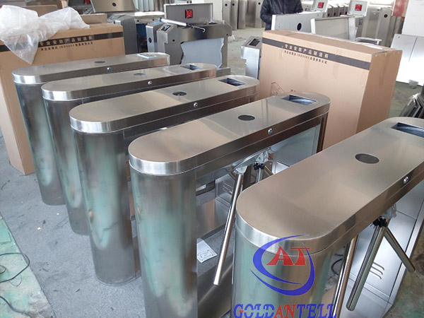 Office Building electronic Tripod Half Height Turnstiles Gate With RFID Fingerprint Reader