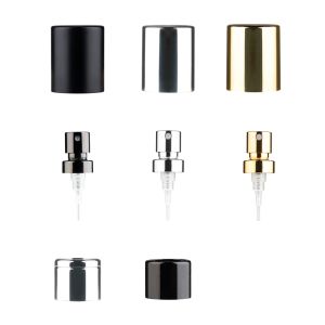 Shiny Black Aluminum Perfume Cap with Click-on Effect for FEA 15mm Crimp Pump