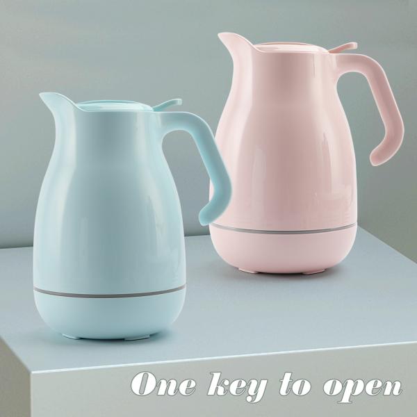 1500ml Turkish Arabic New Style Coffee Moka Tea Pot, Double Wall Glass Liner PP Outer Vacuum Insulated Thermal Coffee Pot