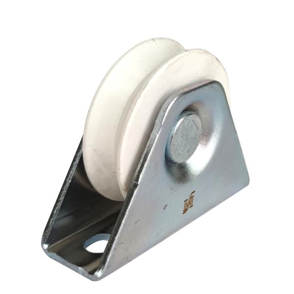 Zinc Plated Sliding Gate Wheel V Grooved With Double Internal Bracket