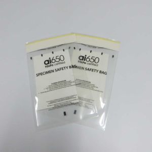 95kpa Biohazard Specimen Bags Clear Self Adhesive Seal Plastic